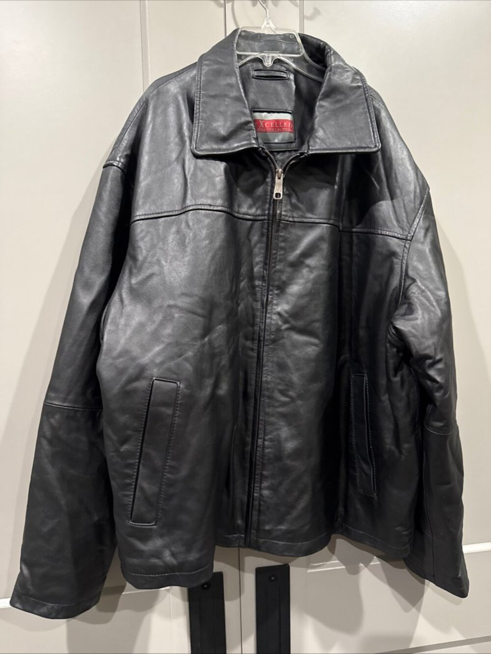 Excelled Men's Size 2XL Black Leather Jacket